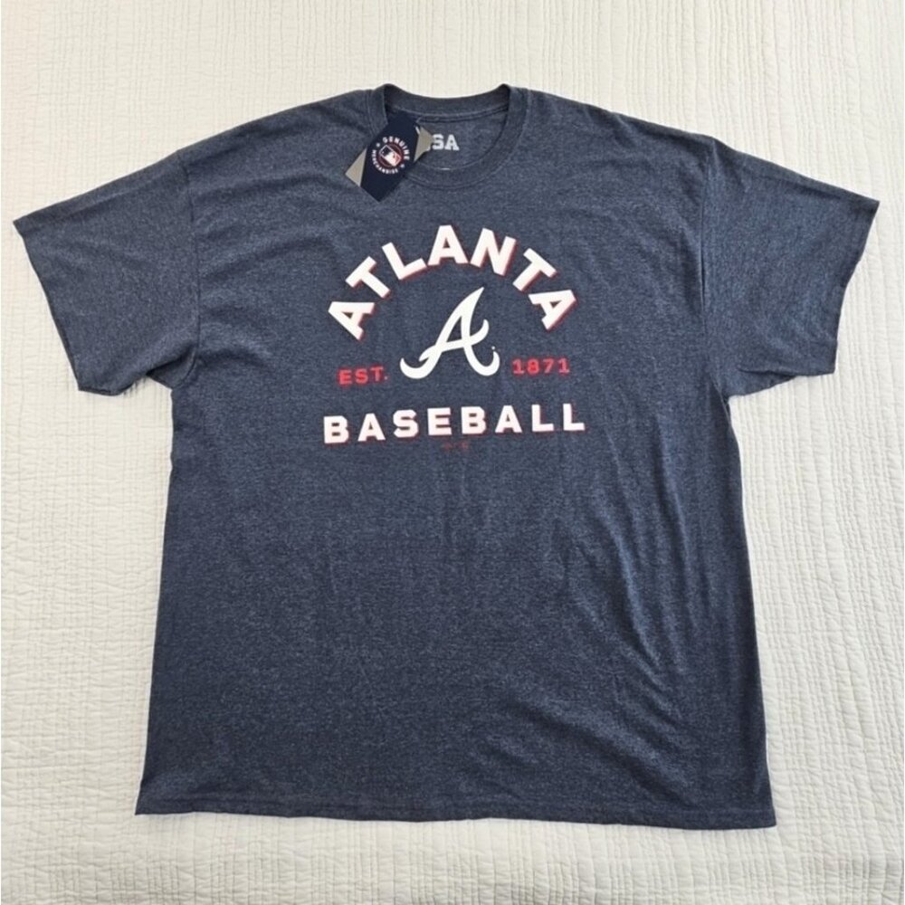 NEW CSA Atlanta Baseball T Shirt Men's‎ 2XL Heather Blue Short Sleeve NWT